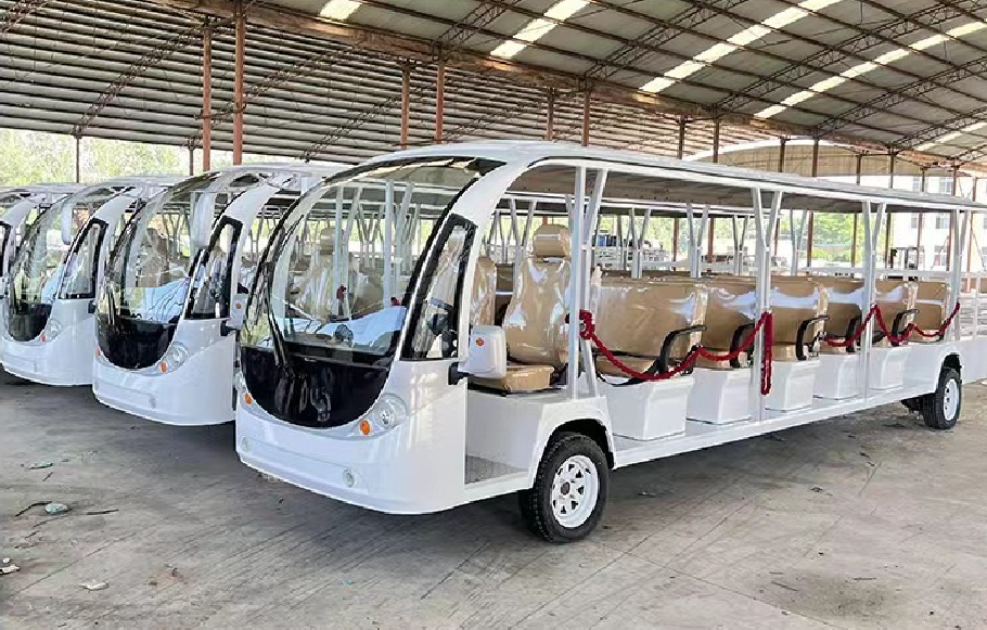 Sightseeing Car Bus 14 Seat Electric Garden Utility Vehicles Open Top Bus for Sale