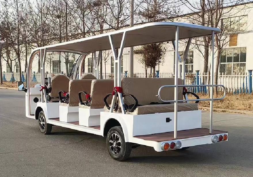 Sightseeing Car Bus 14 Seat Electric Garden Utility Vehicles Open Top Bus for Sale