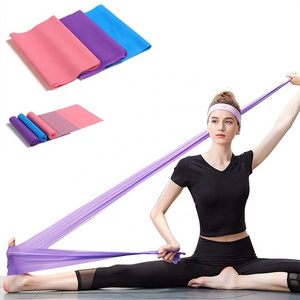 Natural Latex Fitness Tension Band Yoga Pilates Stretch Long Wide Flat Resistance Band Sets