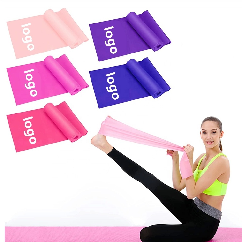 Natural Latex Fitness Tension Band Yoga Pilates Stretch Long Wide Flat Resistance Band Sets