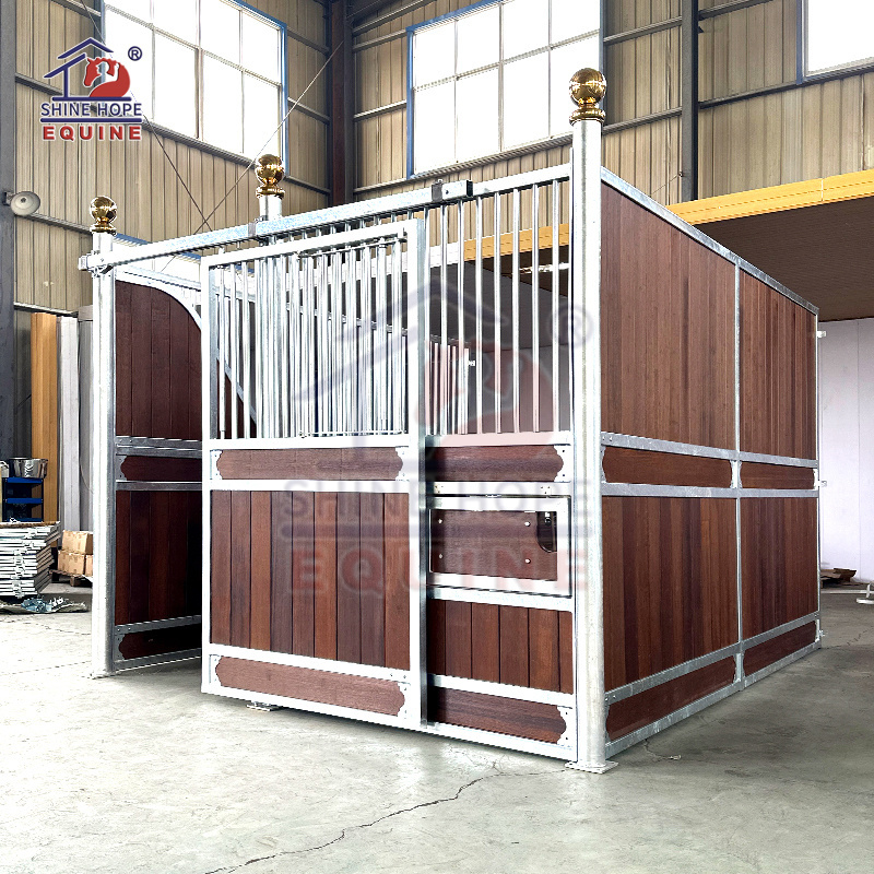 miniature mesh 12*12 steel stable fancy sliding door used portable horse stalls