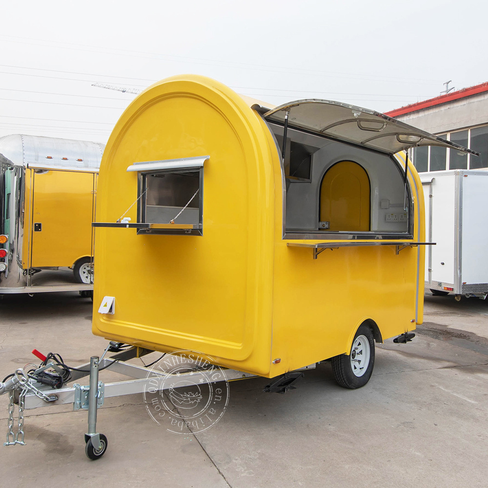 Roundness ice cream push cart hotdog cart mobile food trailer