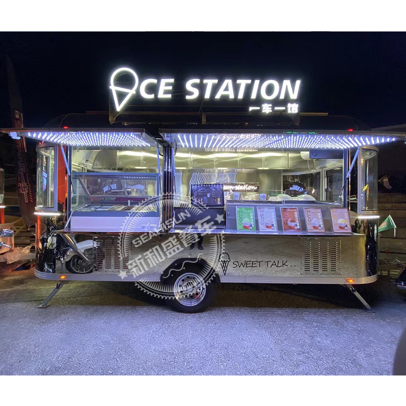 mobile bar station ice cream food trailer airstream trailer for sale  Concession food trailer fully equipped