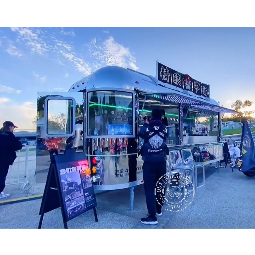 mobile bar beer ice cream food truck cart  for sale stainless Steel hot dog pizza coffee food trailer with kitchen equipment