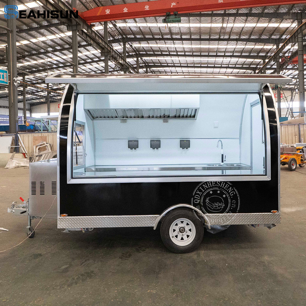 Agent's Discount Mobile Kitchen Food Truck Street Van Trailer  Hot Food Cart Catering Food Trailer With with Cupboard Sink