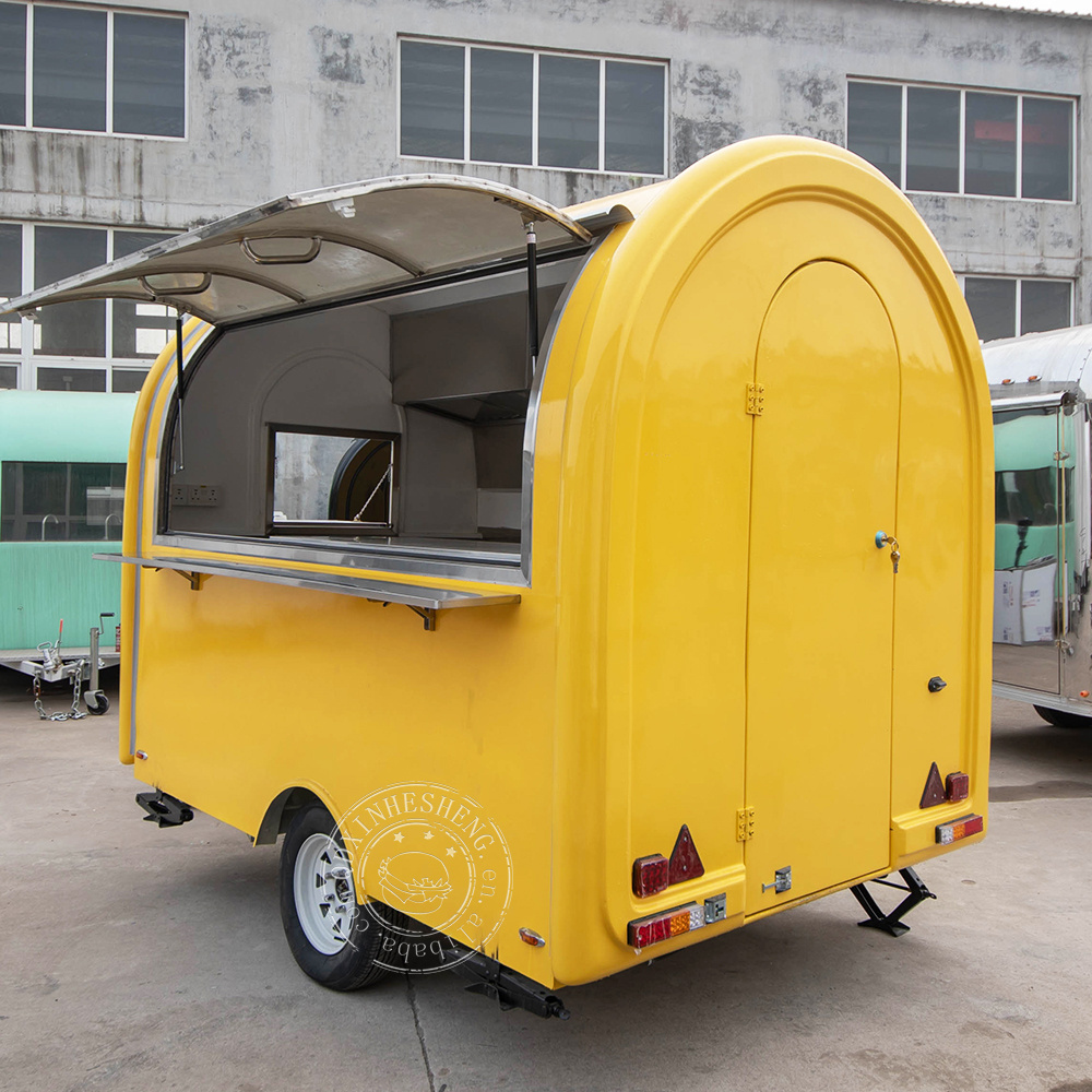 Roundness ice cream push cart hotdog cart mobile food trailer