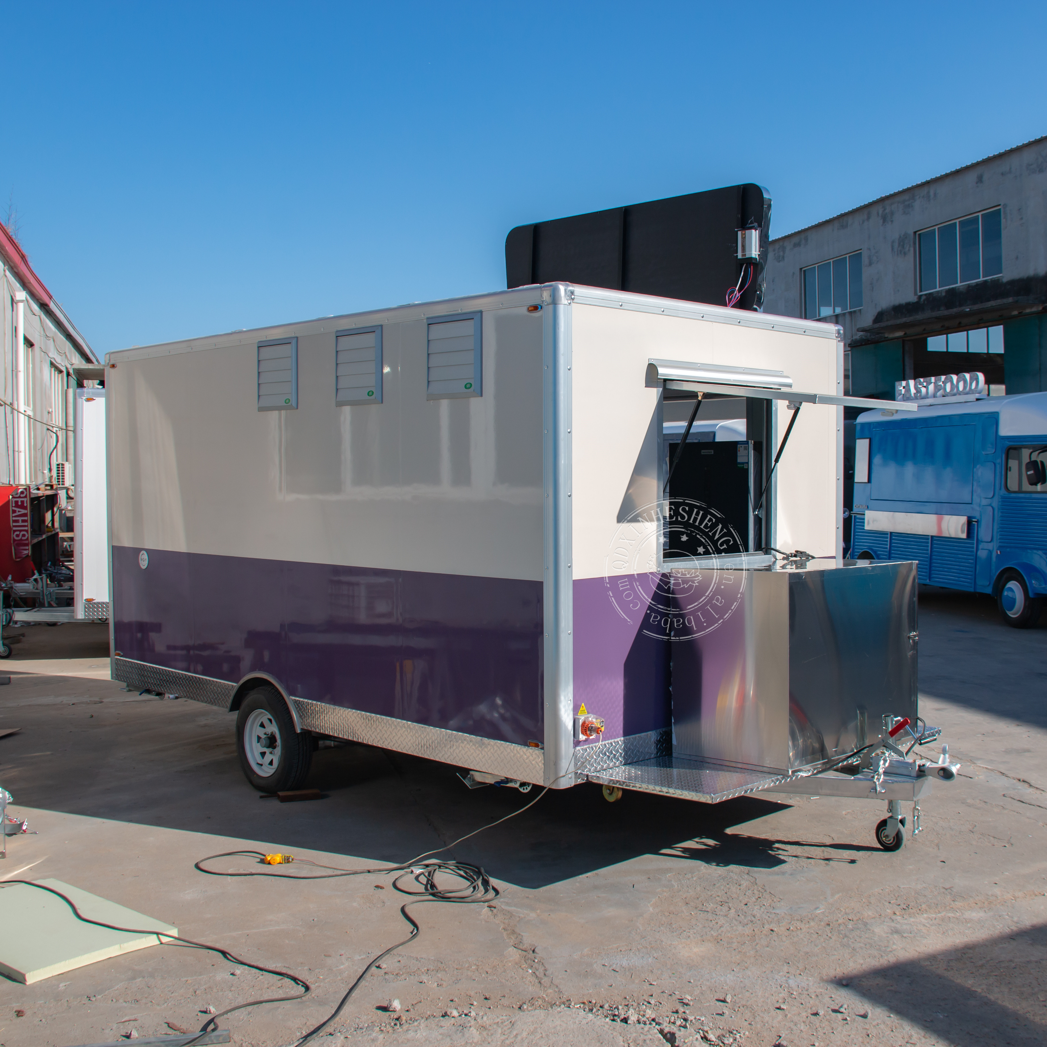 Mobile food trailer fast food trailer fiberglass high quality enclosed trailers for sale