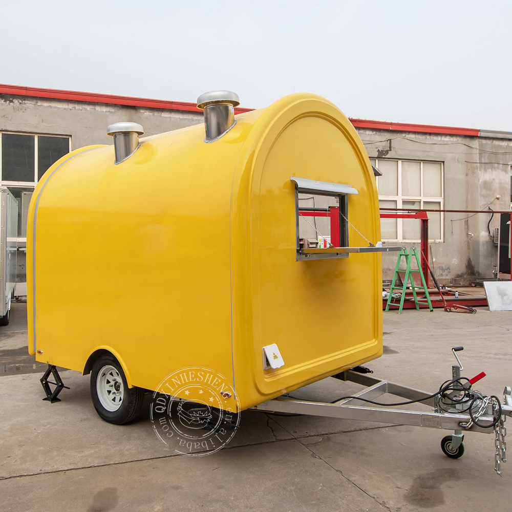 Roundness ice cream push cart hotdog cart mobile food trailer