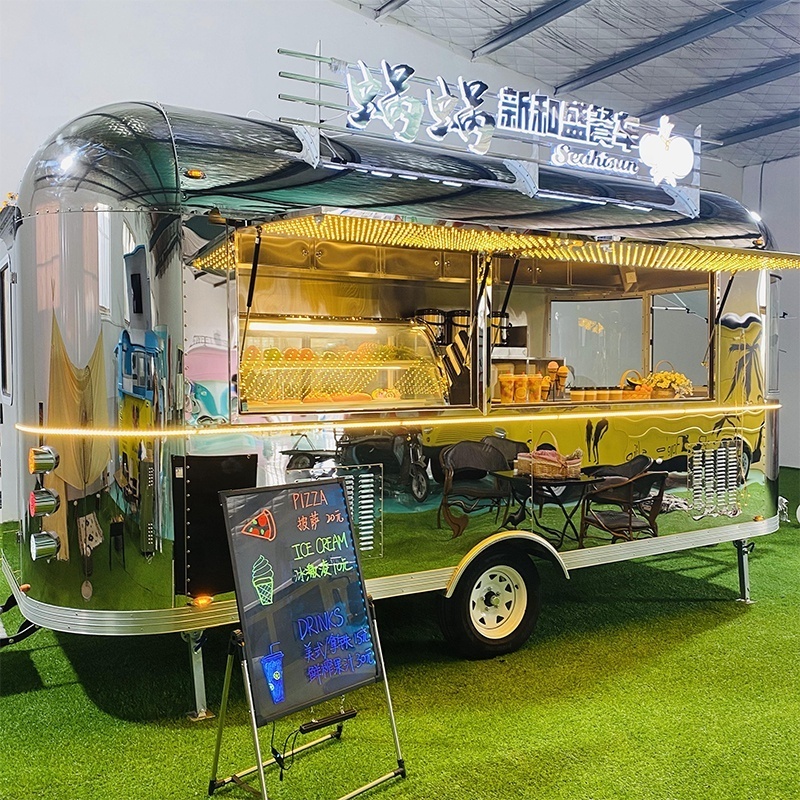 Hot Sale Mobile foodtruck with canopy, food display kiosk, coffee trailer/fast food truck for sale USA