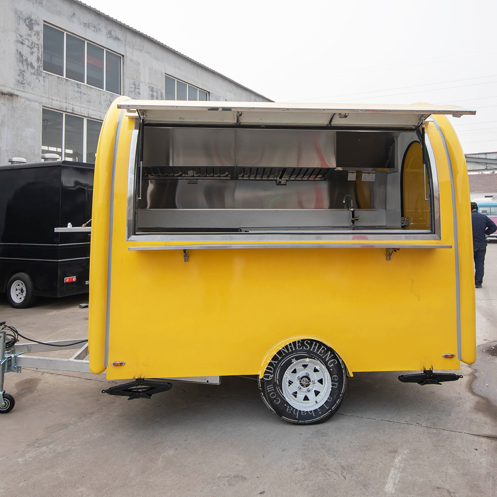 Roundness ice cream push cart hotdog cart mobile food trailer