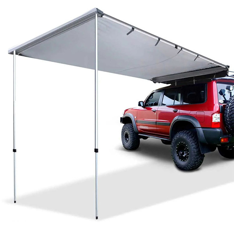 Aluminum case car side awning 420D ripstop polyester oxford car side awning extension roof rack tents shades