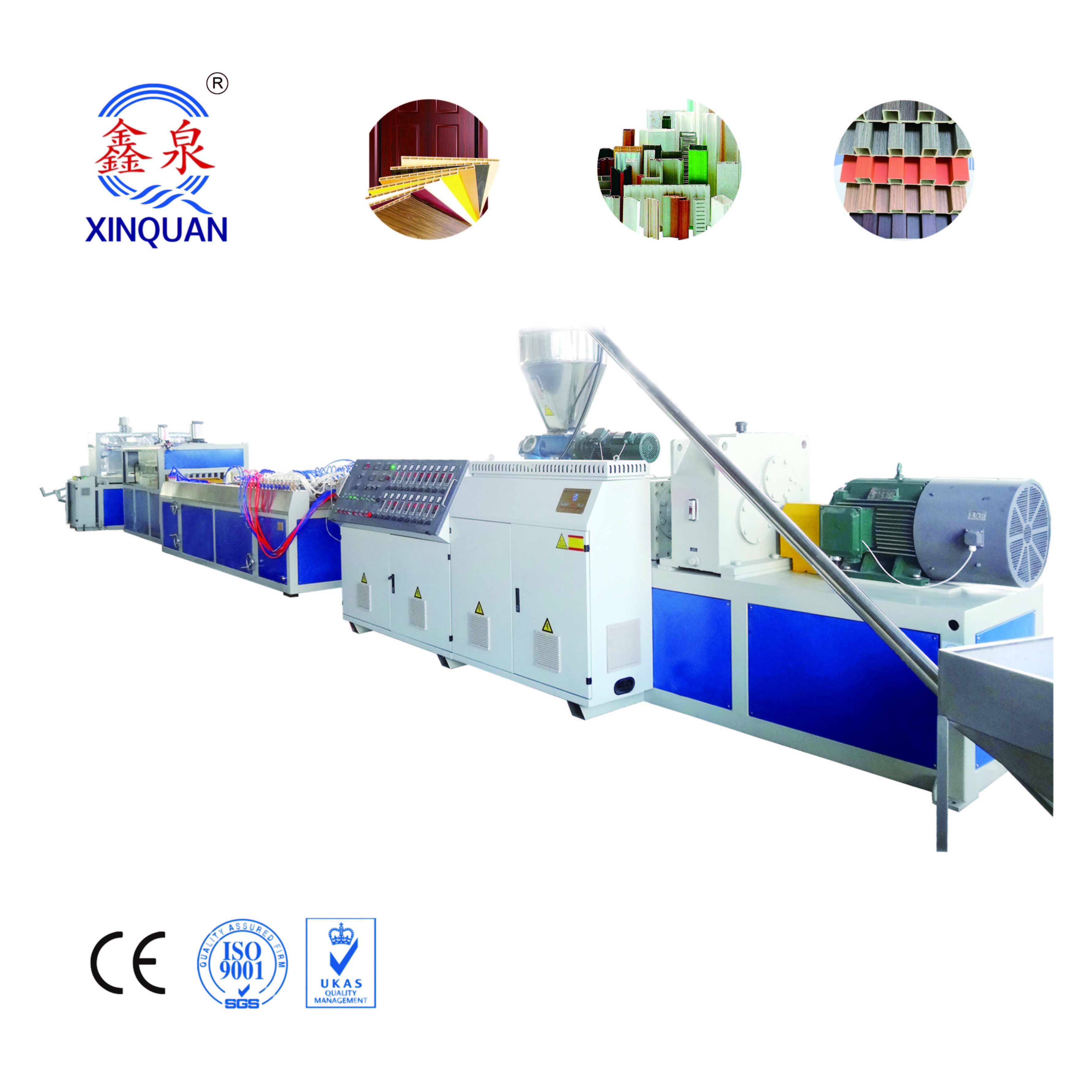 Wood Plastic Composited WPC PVC Door Floor Decorative Profile Board Panel Extrusion Production Line