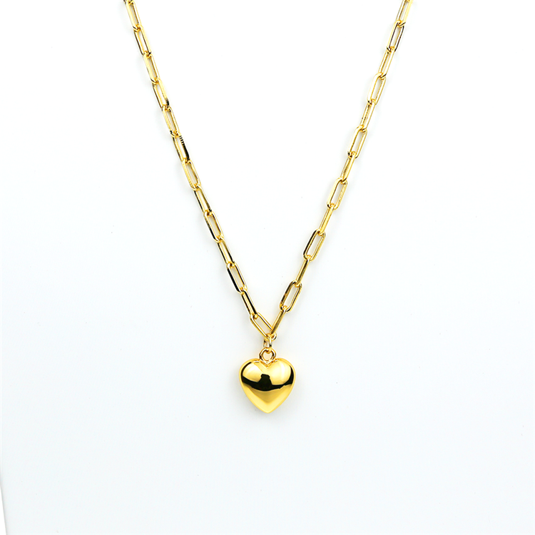 Trendy Heart-shaped Minimalist Jewelry 18k Italian Gold Plated Classic Party Pendant Necklaces