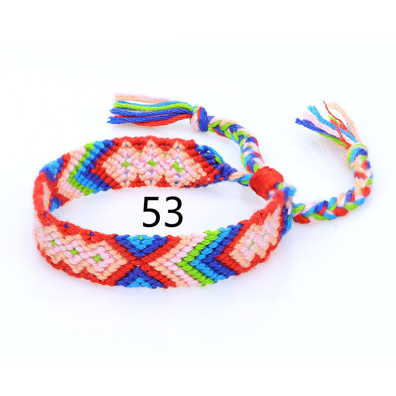 fashion colorful lucky blessing bangle rope woven friendship hand wrist made bands gifts charm girls woven wrist bands custom