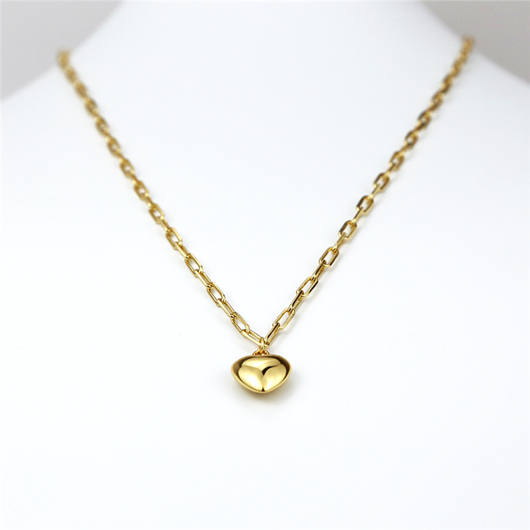 Trendy Heart-shaped Minimalist Jewelry 18k Italian Gold Plated Classic Party Pendant Necklaces