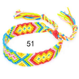 fashion colorful lucky blessing bangle rope woven friendship hand wrist made bands gifts charm girls woven wrist bands custom