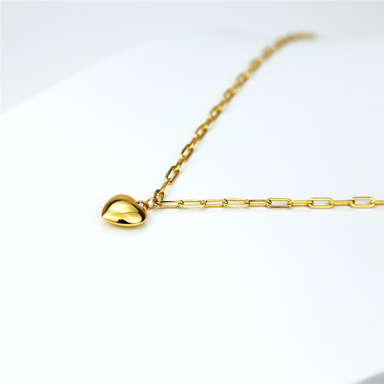 Trendy Heart-shaped Minimalist Jewelry 18k Italian Gold Plated Classic Party Pendant Necklaces