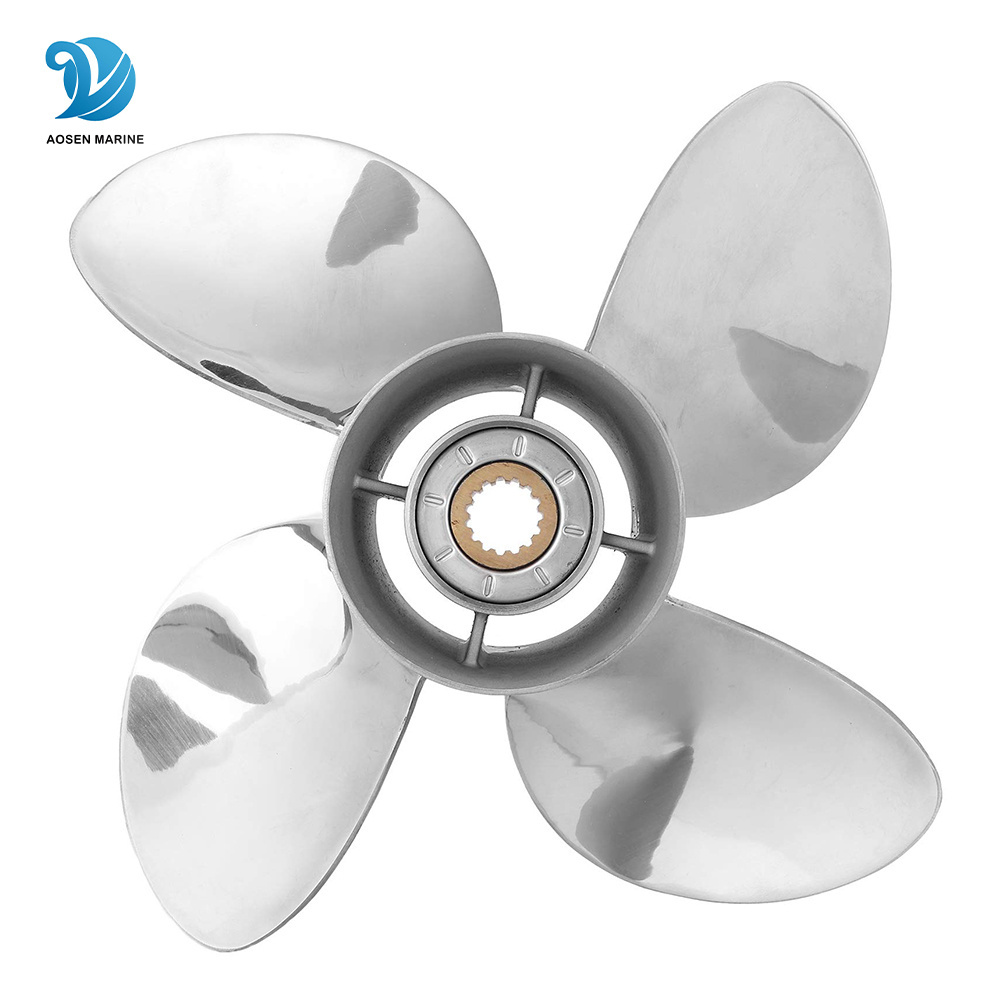 Wholesale Outboard Boat Propeller 4 Blade Yamaha Propellers 13X21 Boat Propeller for Yamaha Marine Gasoline Engine 50-130hp