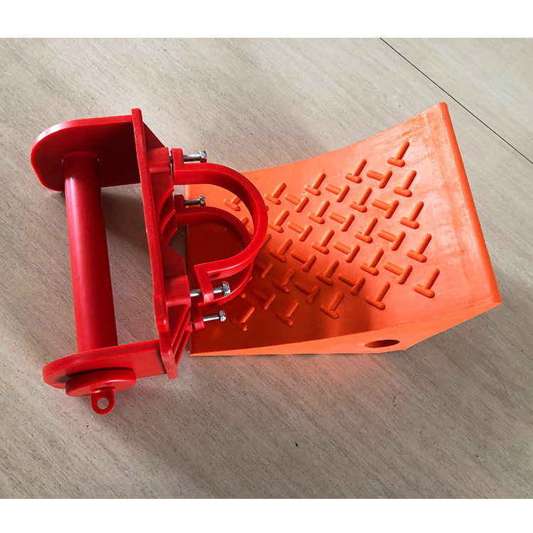 Orange Safety Traffic Orange Polyurethane Security Pu Wheel Chock Parking Block With Solid Bottom For Trucks