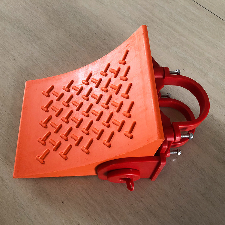 Orange Safety Traffic Orange Polyurethane Security Pu Wheel Chock Parking Block With Solid Bottom For Trucks