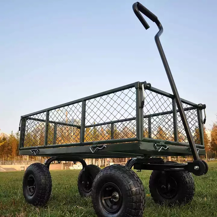 Mature manufacturing process used small garden cart plastic garden aluminum garden cart with four wheels