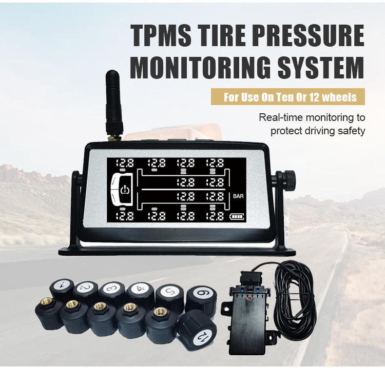 Heavy truck fire truck tire pressure monitoring system manufacturer high-precision tire pressure detector solar external