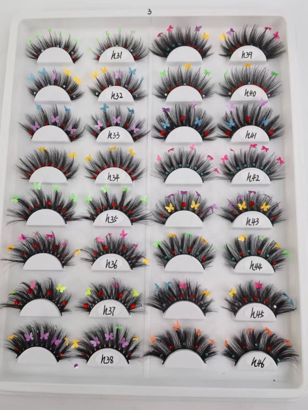 Cruelty free 3d faux false other eyelashes full strip lashes butterfly eyelashes  with butterfly stars decorations