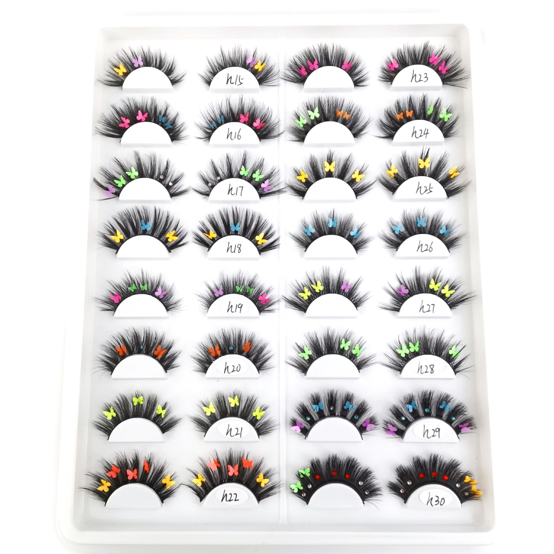 Cruelty free 3d faux false other eyelashes full strip lashes butterfly eyelashes  with butterfly stars decorations