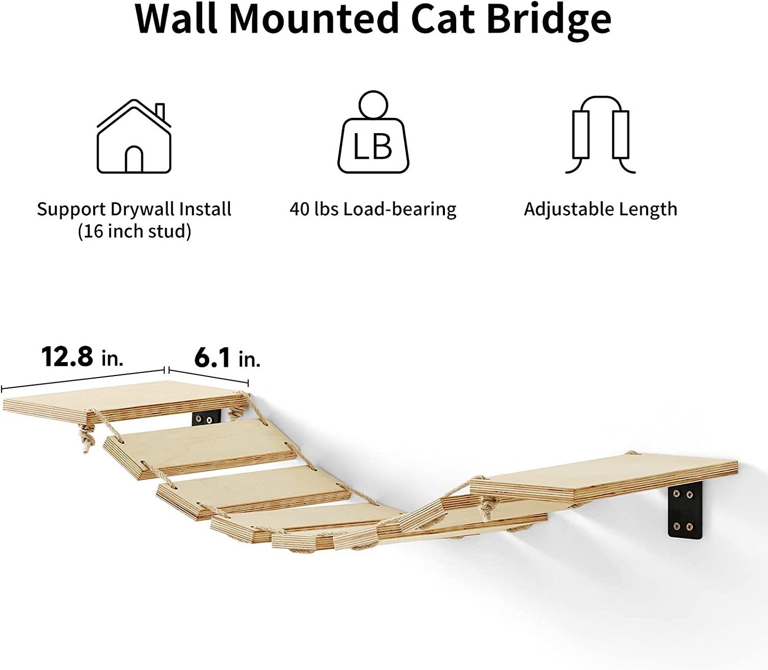 Hot sales wood tree cat wall bridge cat hammock and cat wall platform furniture  for climbing