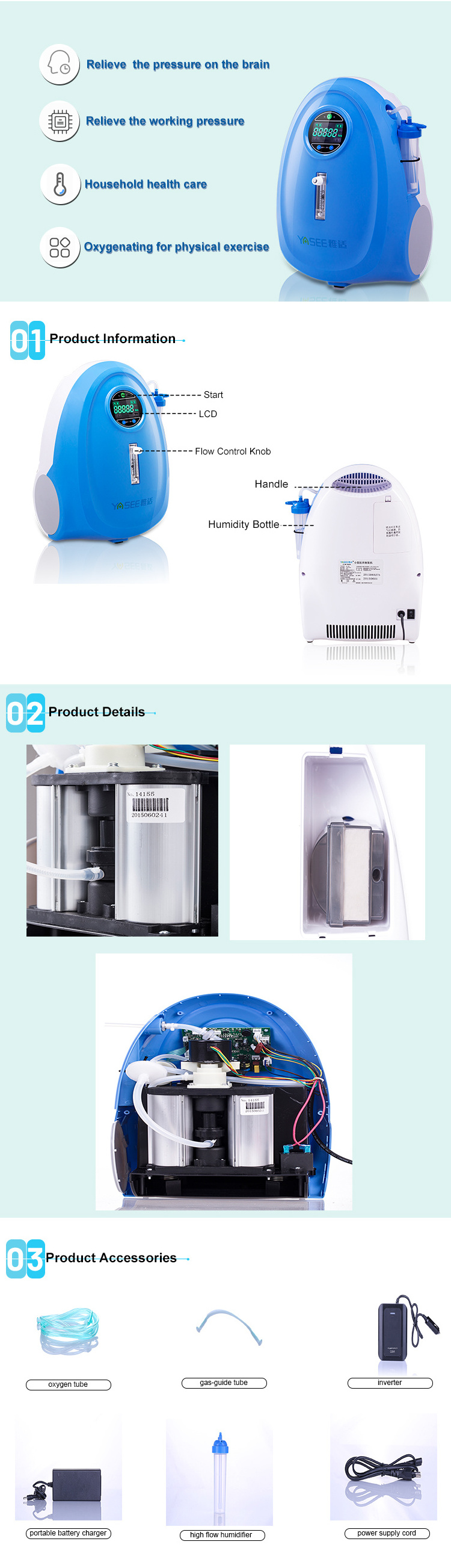 Best Price Mini Oxygen Concentrator Portable Oxygen Making Generator Portable Oxygen Concentrator Machine