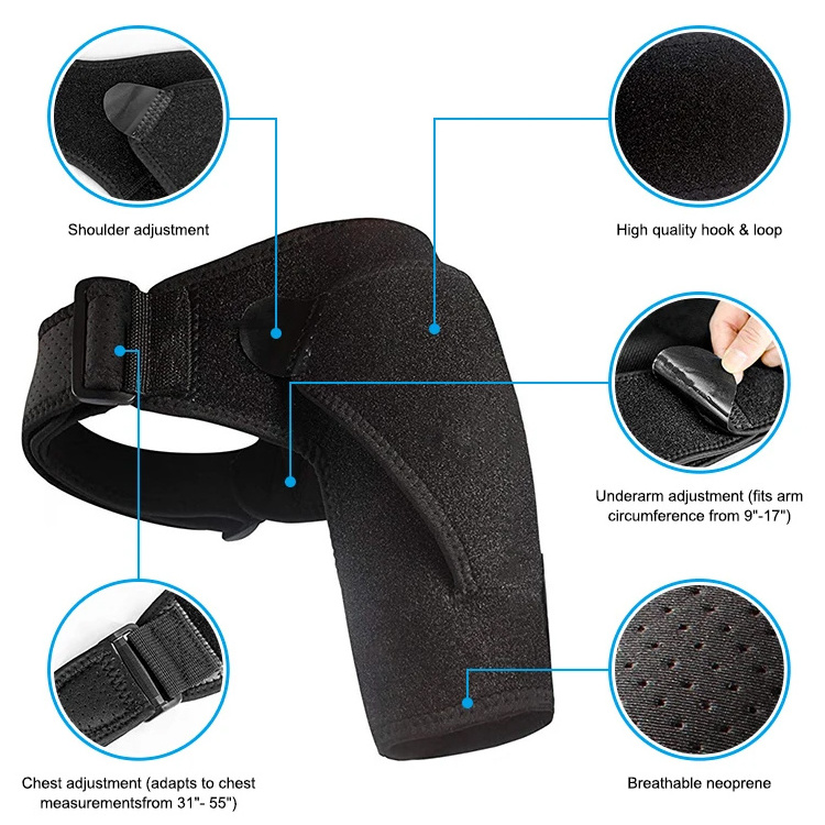 Support Black Sports Wrap Neoprene Protector Single Shoulder Brace Sport Shoulder Protector