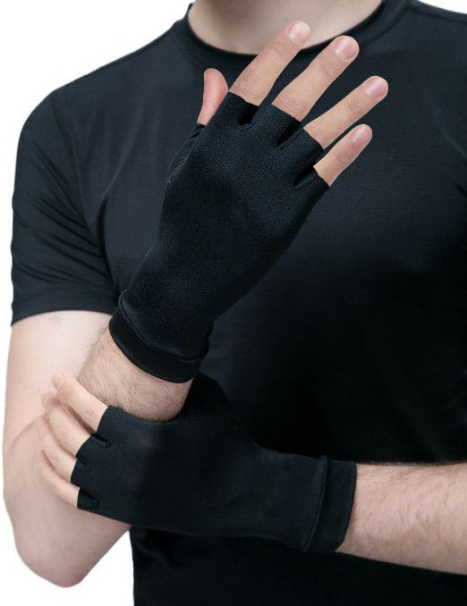 Copper comfortable anti-slip cycling riding sport half finger arthritis gloves