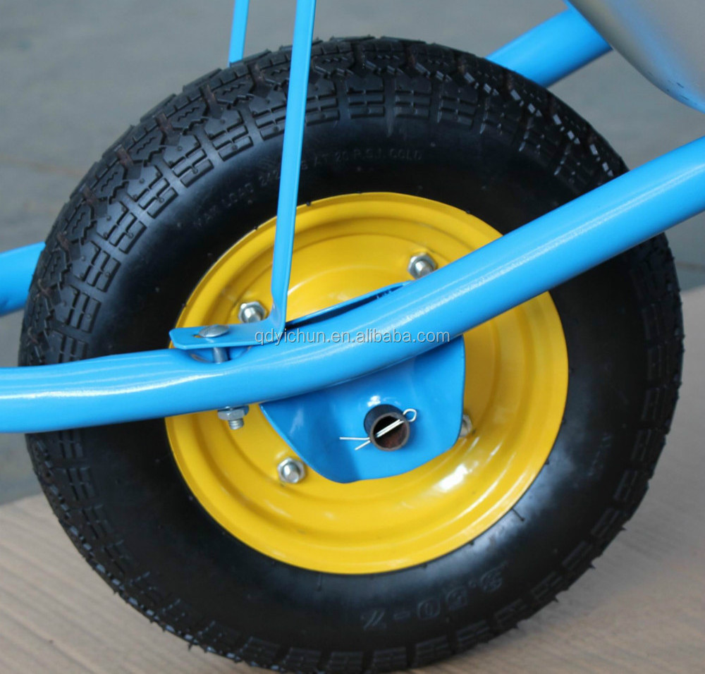 wheelbarrow tyre 4.00-8 pneumatic wheels wheelbarrow with brake