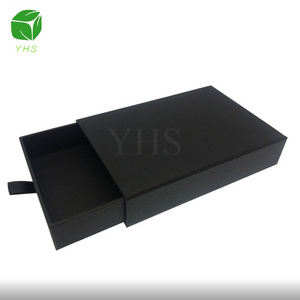 Custom Logo Printed Retail recycblematt black luxury cardboard slide out sliding drawer paper board clothes gift packaging box