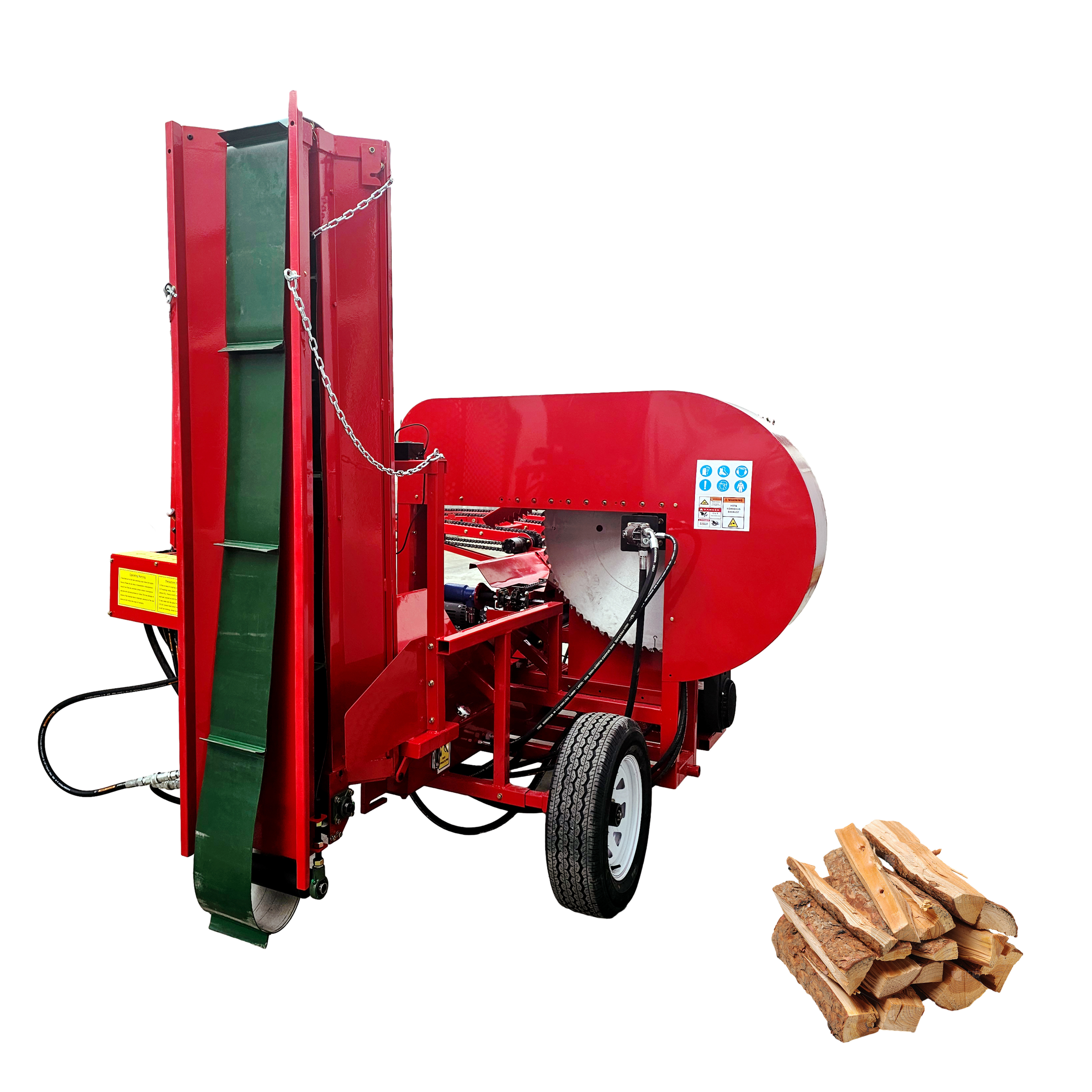 China manufacture YHT CE certification 50 tons log splitter firewood processors with circular blade saw for sale