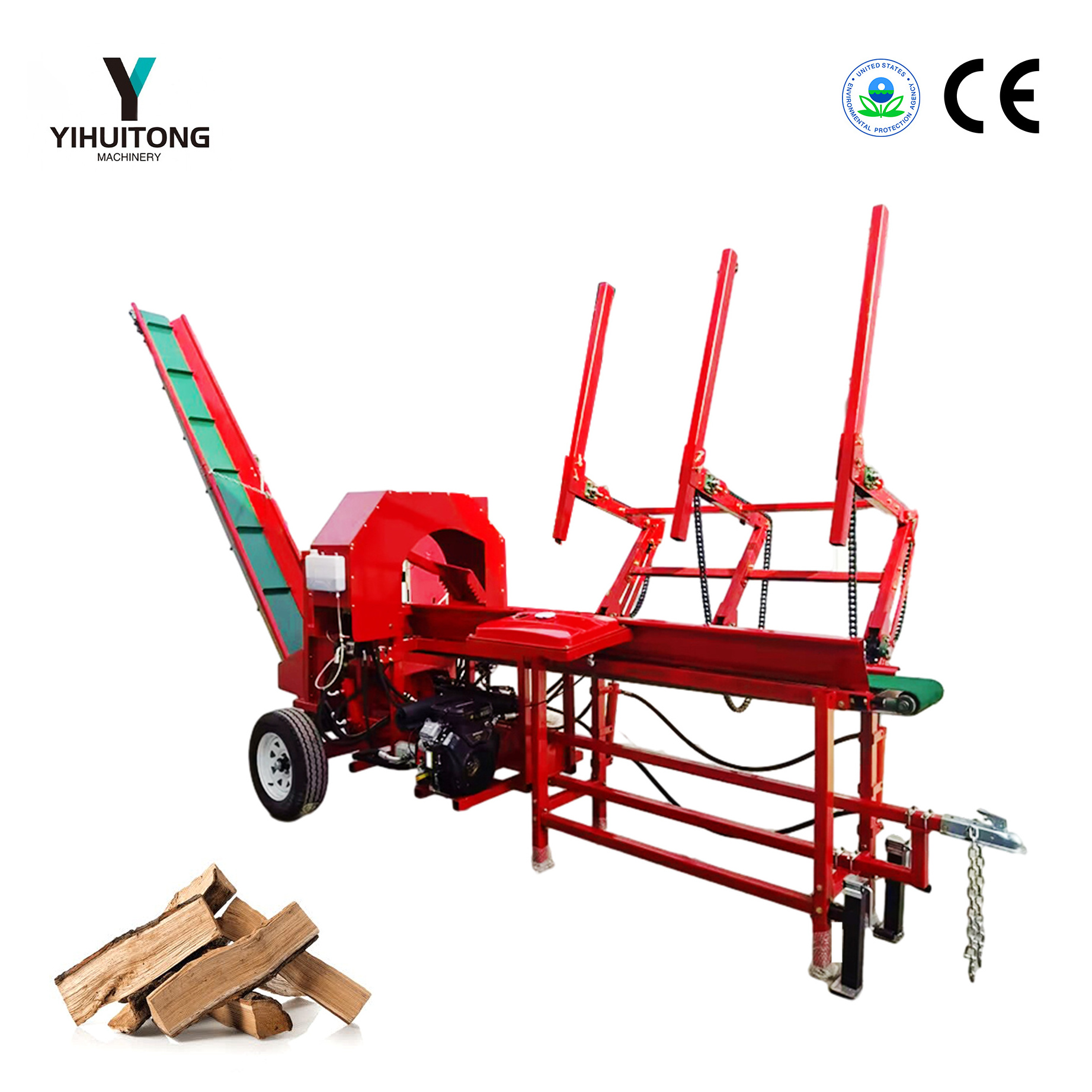 Automatic wood cutting firewood processor 500mm cutting diameter forestry machine log splitter for sale