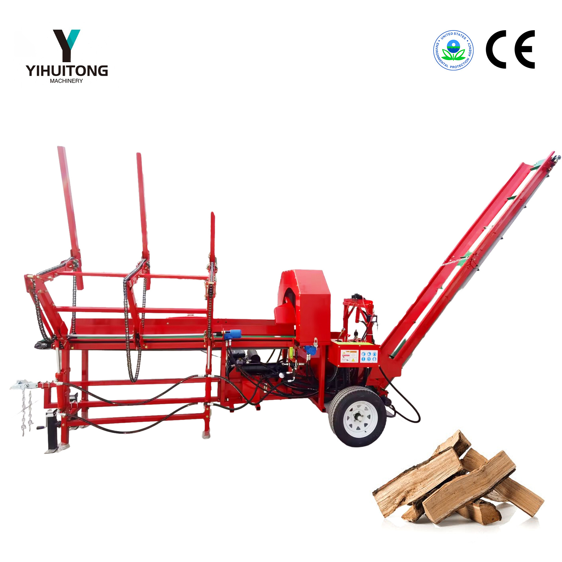 Automatic wood cutting firewood processor 500mm cutting diameter forestry machine log splitter for sale