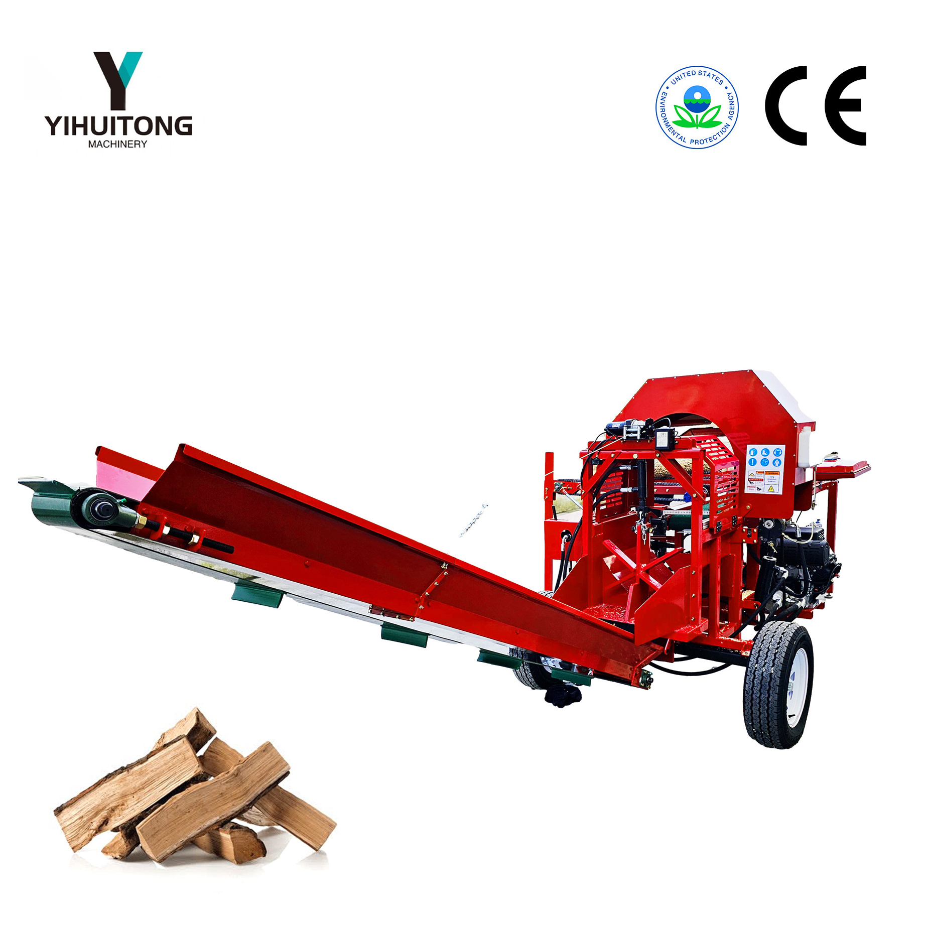 CE approved petrol log splitter chainsaw firewood processor forestry machinery