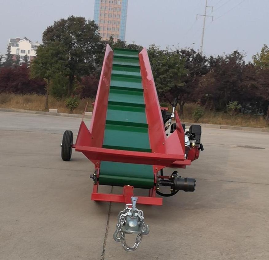 Petrol Engine Log Wood Conveyor Atv Firewood Conveyor Belt Rubber Agricultural Elevator Machine