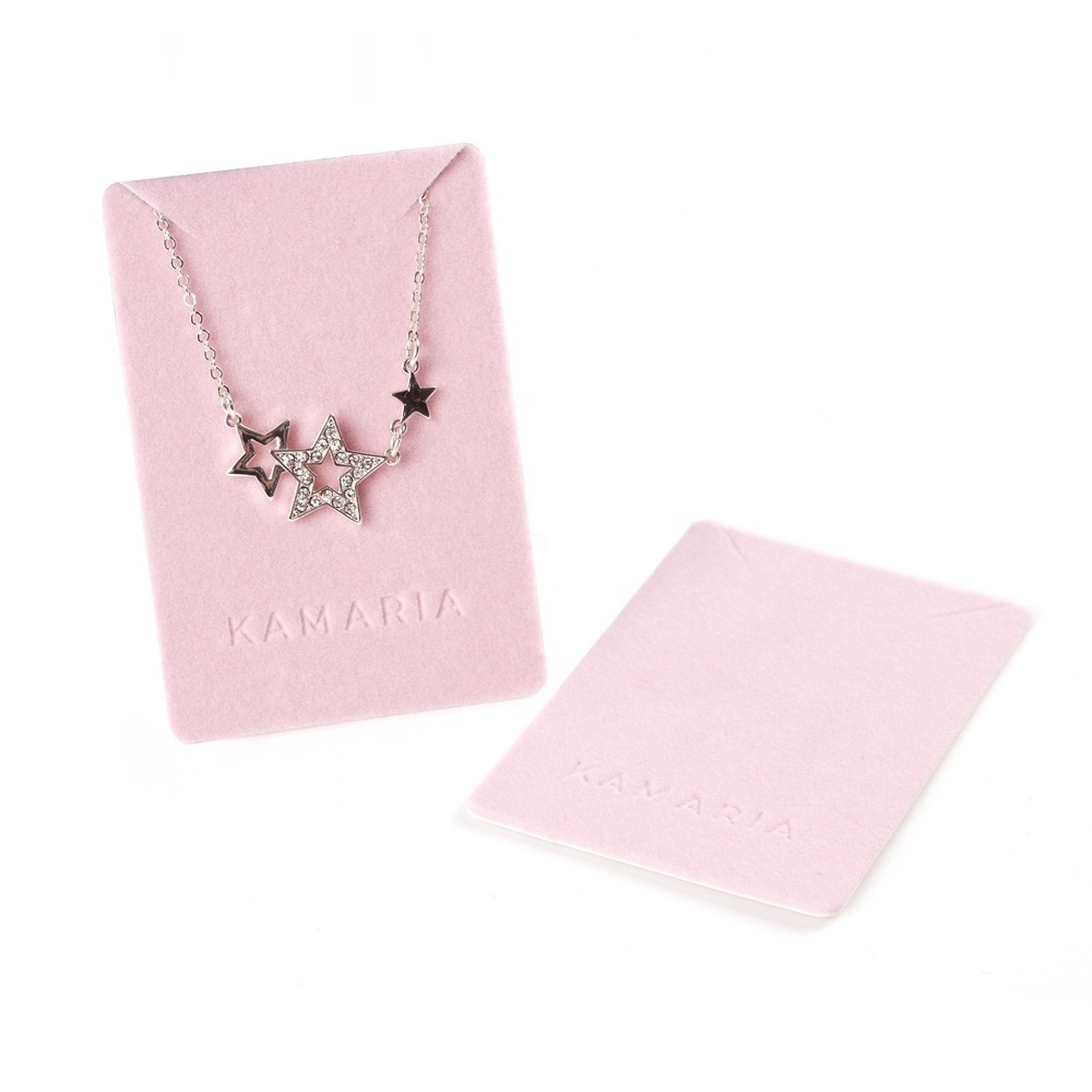 Custom logo printed necklace and earring jewelry card velvet coated jewelry display card