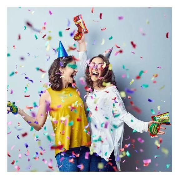 Confetti Fireworks Handheld Gun Inflatable Foil Handheld Confetti Children's Toy Game Firework Gun For Birthday Party Graduation