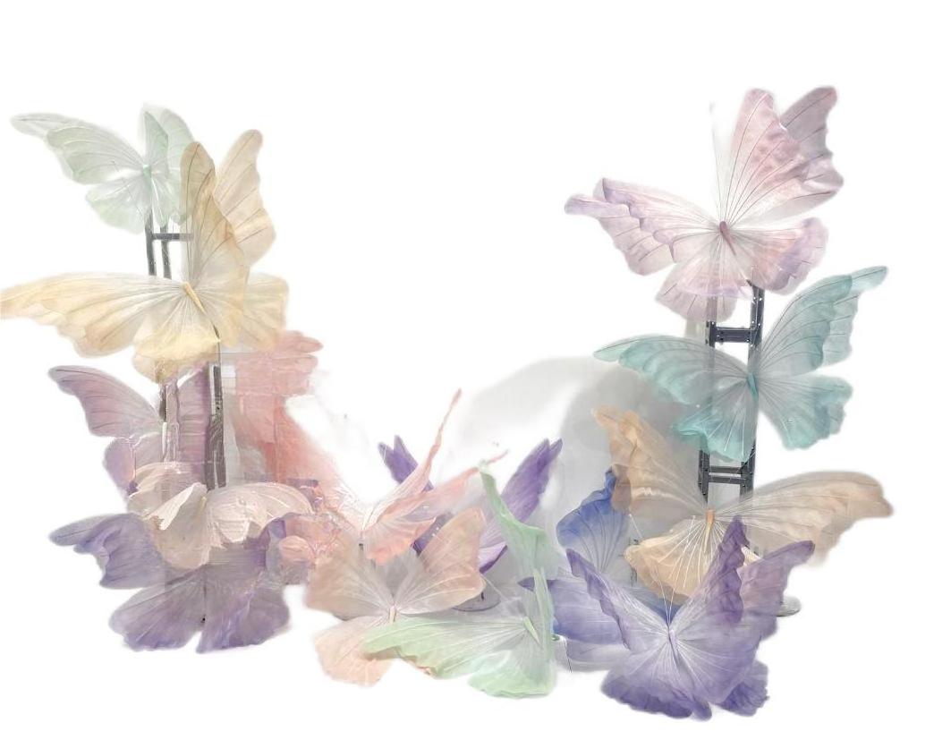 Organza Butterfly Decorative Giant Handmade Butterfly Decorations Silk Organza Big Butterflies Wedding Event Decoration  Display