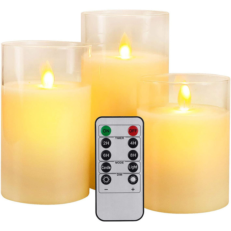 Flameless LED Candles with Timer Flickering Flameless Candles Home Decoration with Embedded Star String Battery Operated Candles