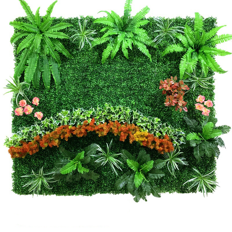 Green Plant wholesale customization low price Plastic Boxwood Panels Hedge Backdrop Panels Garden Artificial Plant Grass Wall