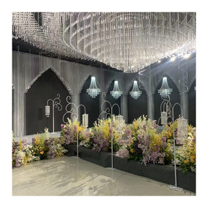 Customized Luxury prom decoration crystal ceiling drape Home Party Wedding Decoration Crystal Glass Beads Curtains