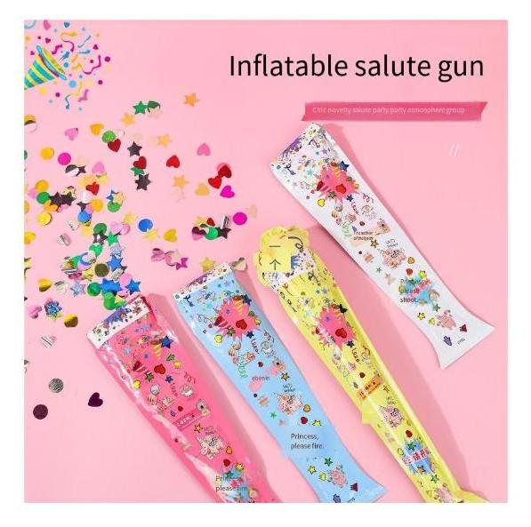 autoinflation Confetti Fireworks Handheld Gun Inflatable Foil Handheld Confetti Toy Game Firework Gun Birthday Party Graduation