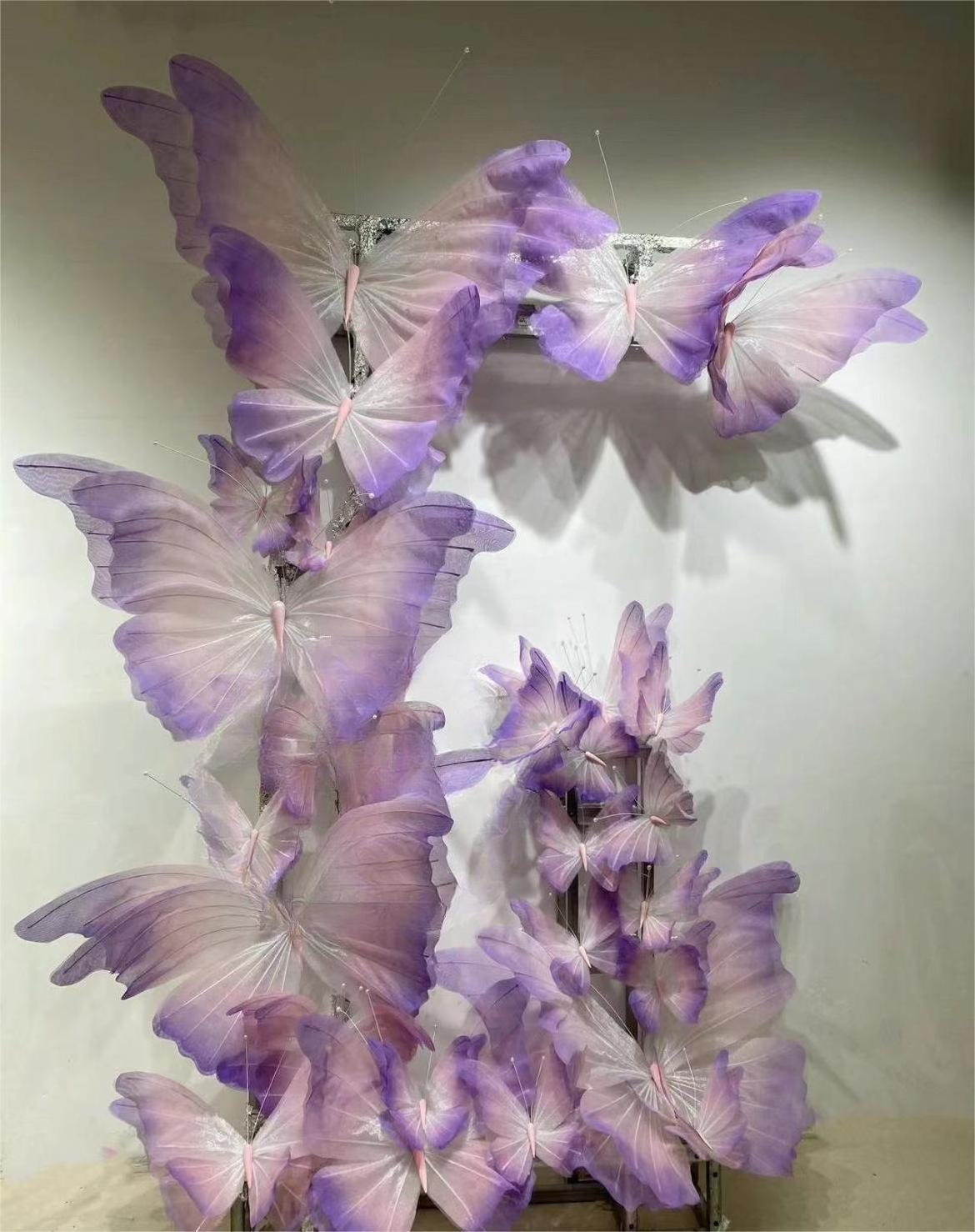 Organza Butterfly Decorative Giant Handmade Butterfly Decorations Silk Organza Big Butterflies Wedding Event Decoration  Display