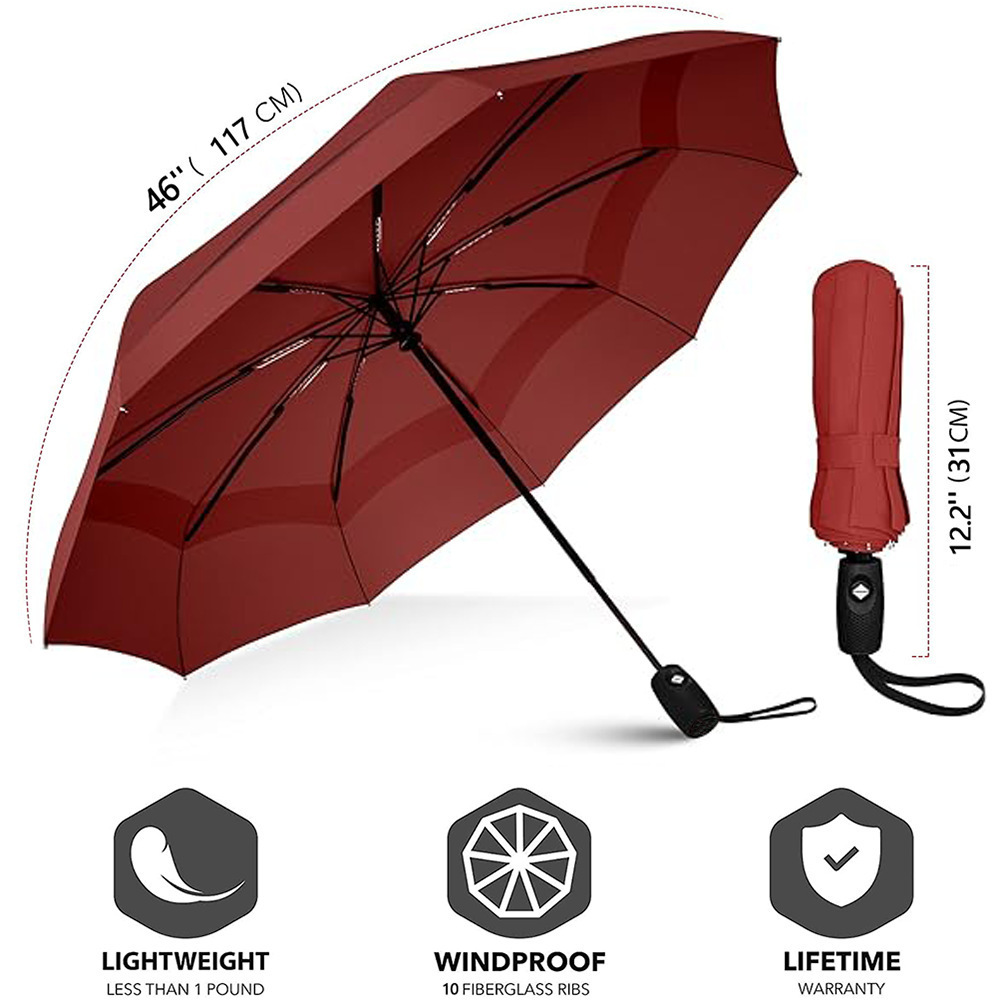 2024Portable Travel Umbrellas for Rain Windproof, Strong Compact Umbrella for Wind and Rain Perfect Car Umbrella Fully-automatic