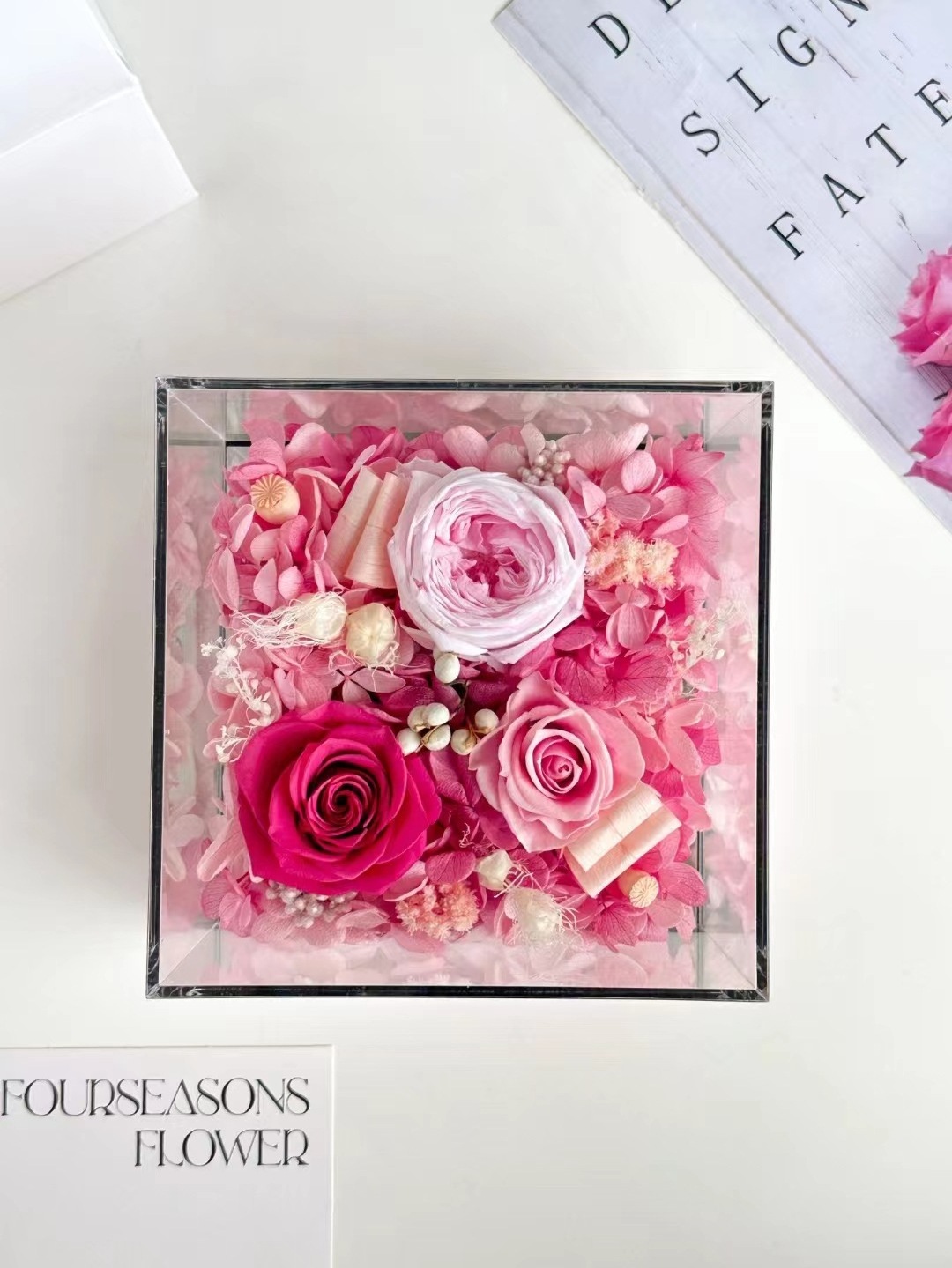 Gifts for women Rosa Eterna Flower Valentines Day Gift Box Forever Real Natural Everlasting Immortal Rose in Acrylic Box