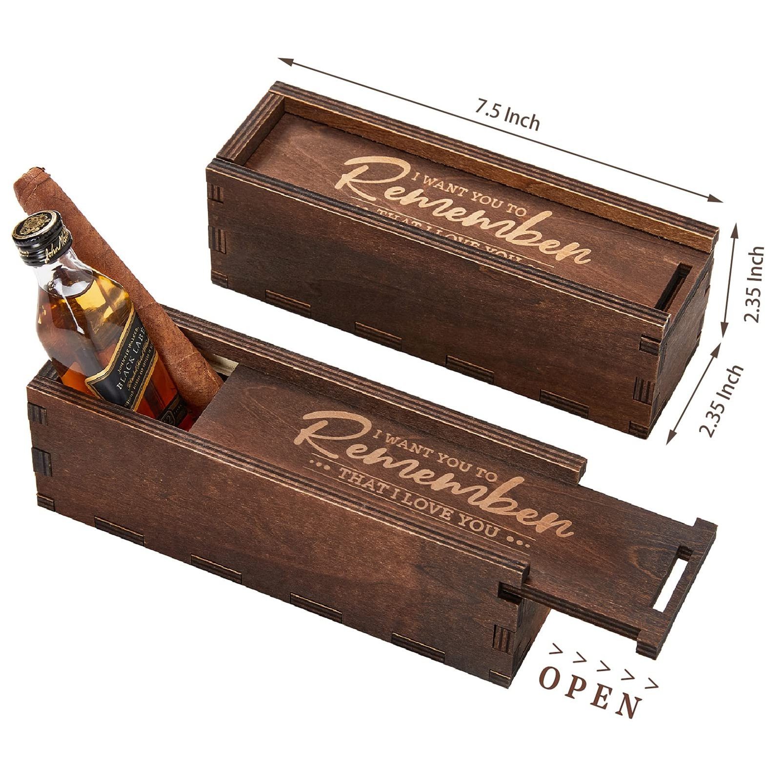 Cigar whisky Packaging Wood case Gift Box Groomsmen Gifts Wedding Bridal Party Anniversary Birthday Boyfriend Gifts Dad Husband